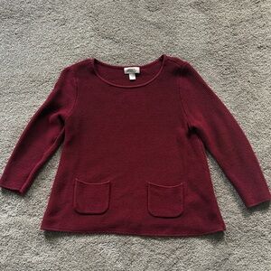 LOFT Deep Red Knit Sweater
